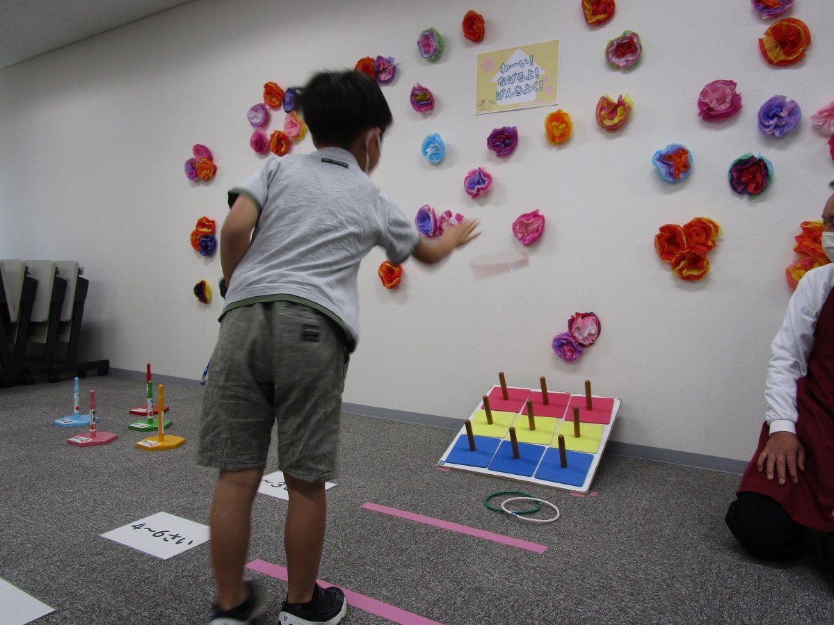 輪投げチャレンジの様子